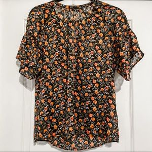 Loft Shimmer Floral Tie-Back Top • XS